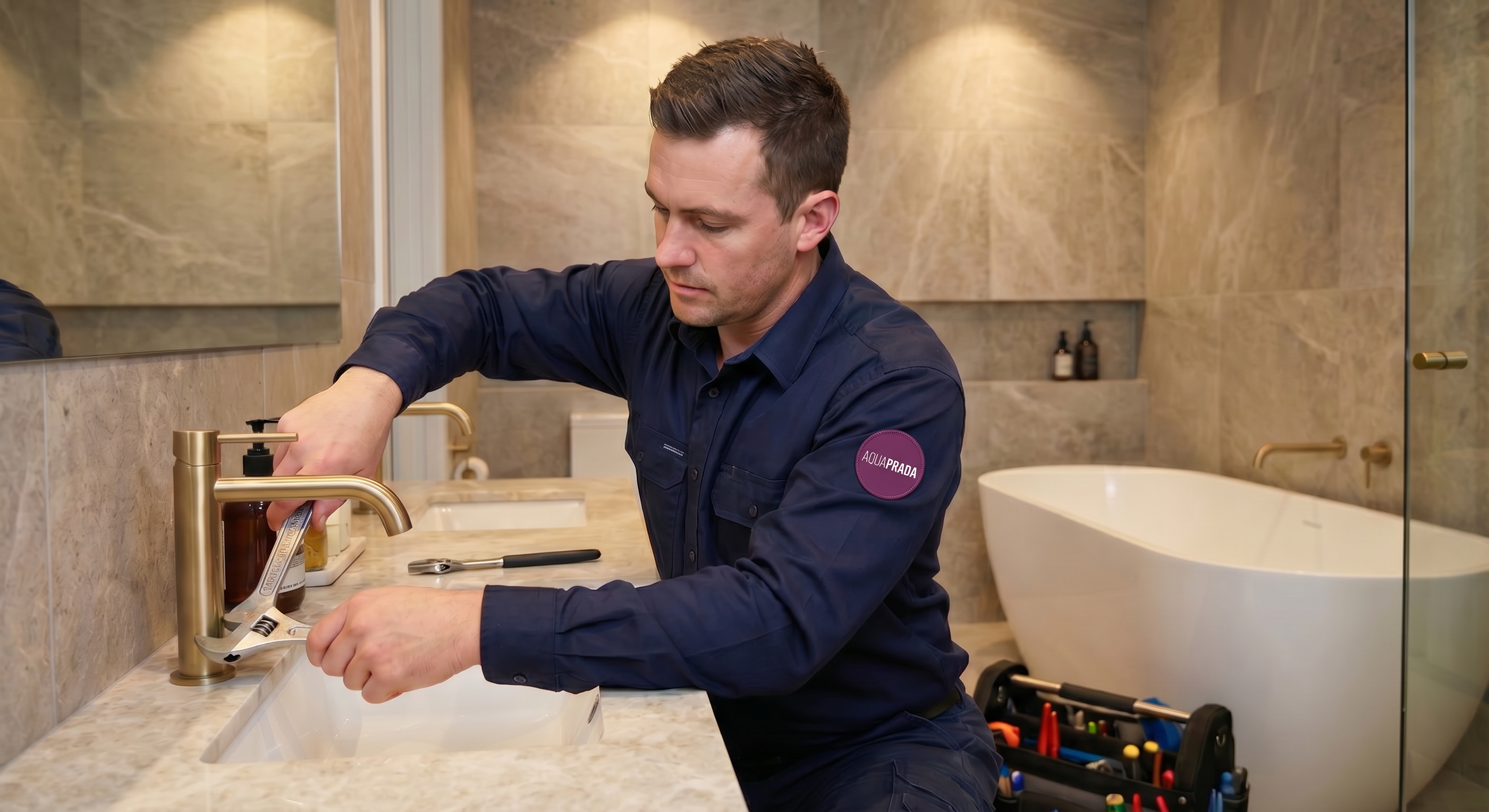 Técnico Aquaprada trabajando